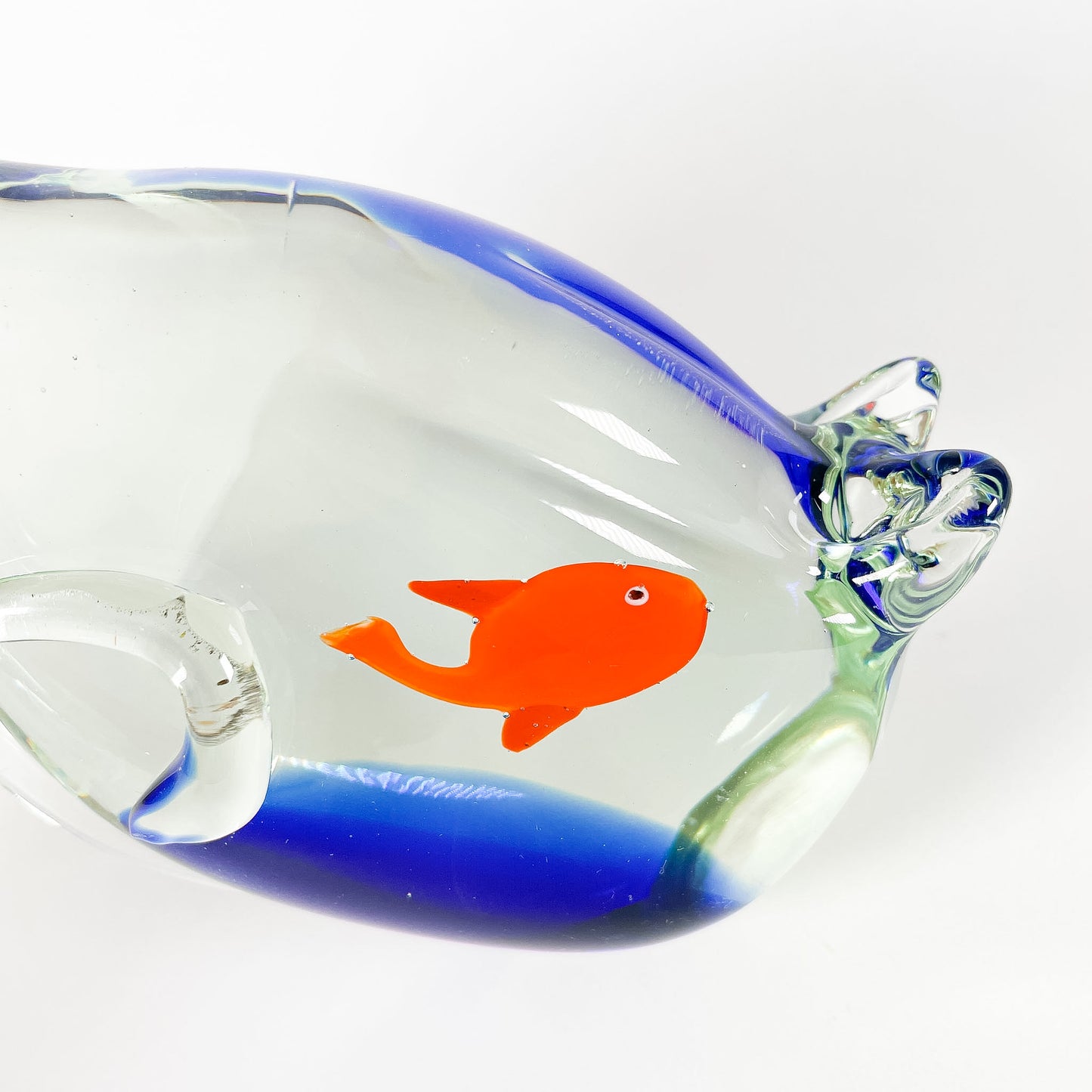 Blue blown glass cat