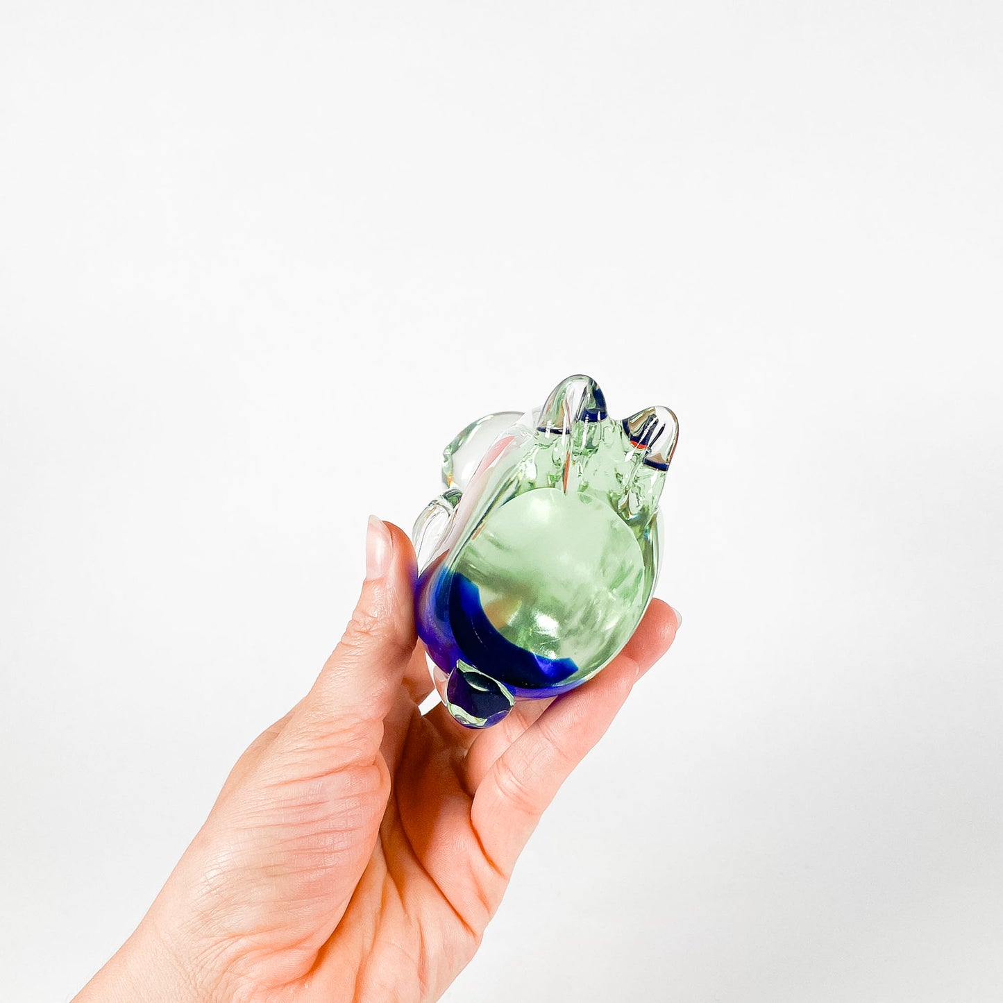 Blue blown glass cat