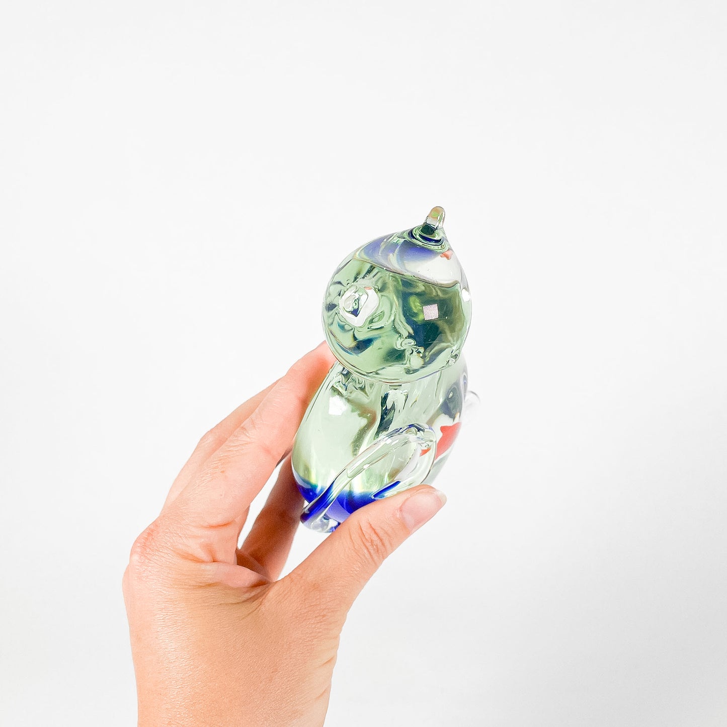 Blue blown glass cat