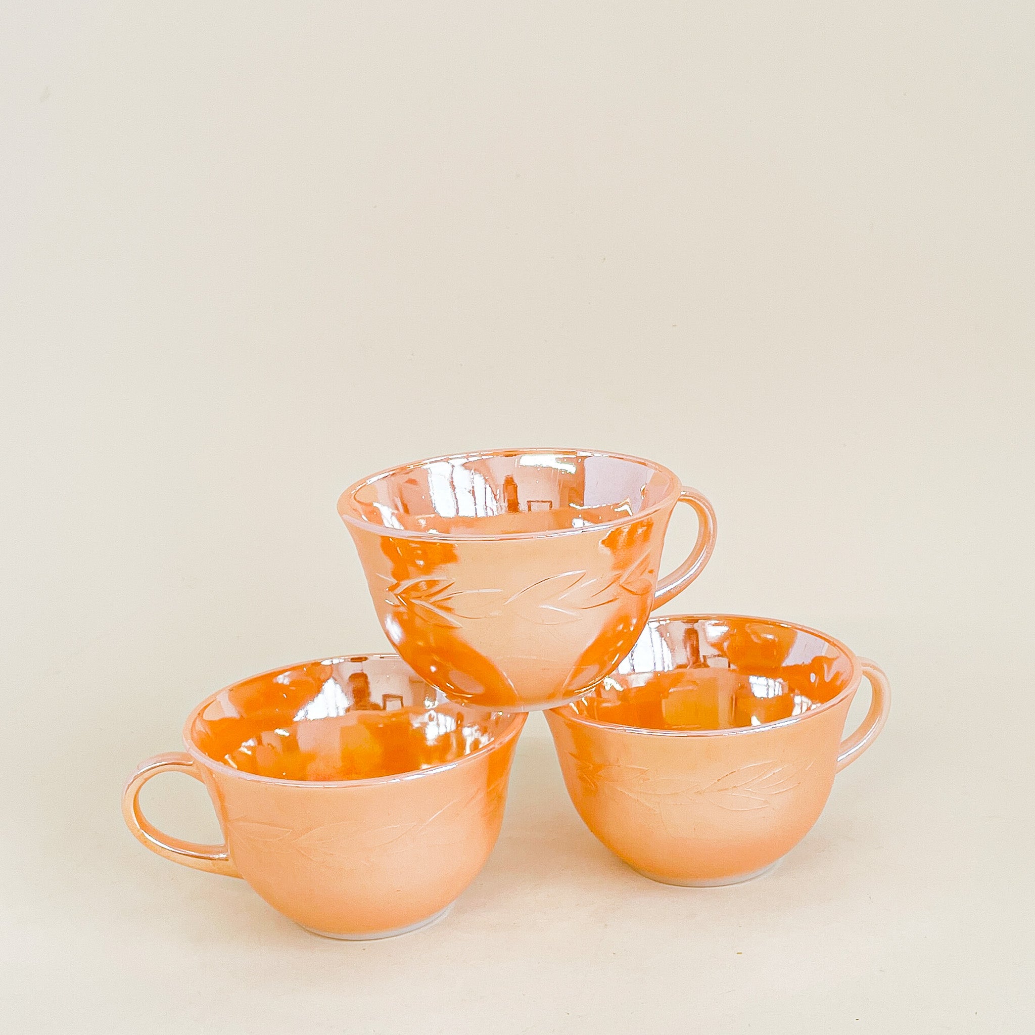 Vintage Fire King Peach Glass Mugs – Hello Chose
