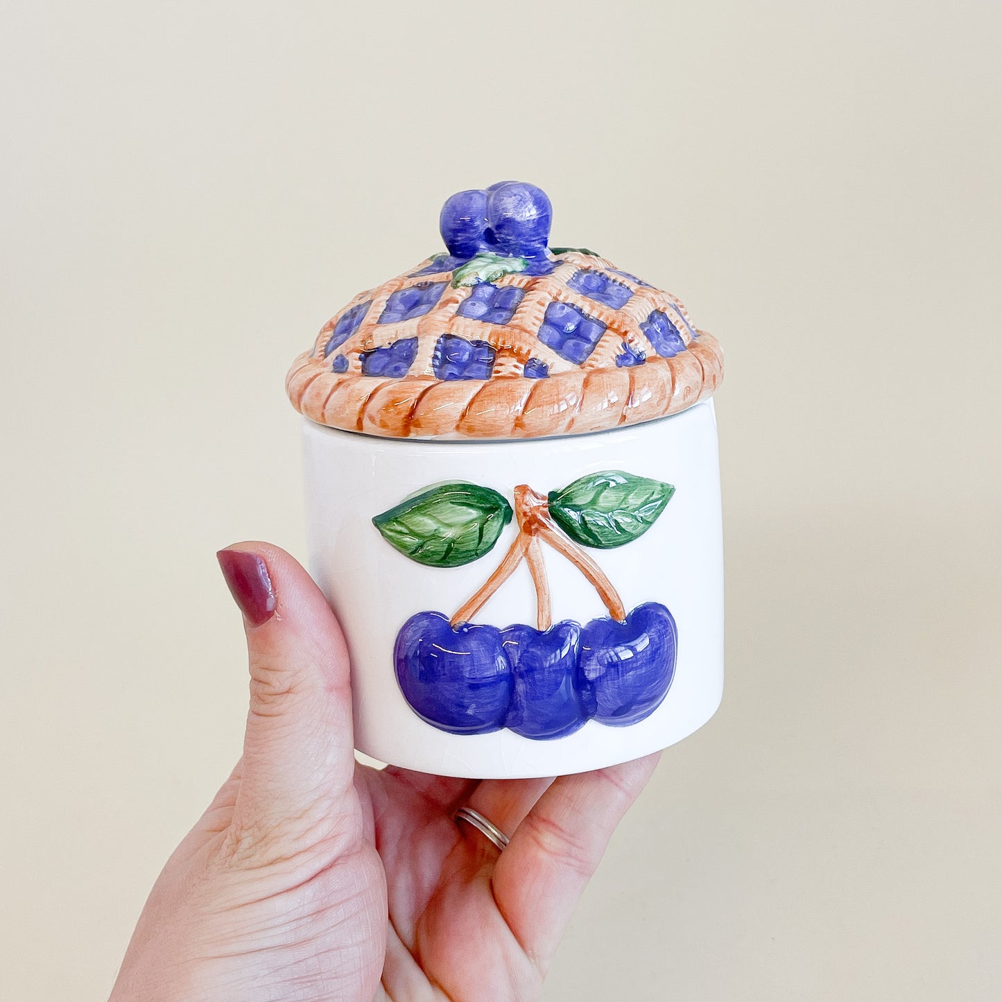 Blueberry pie sugar bowl