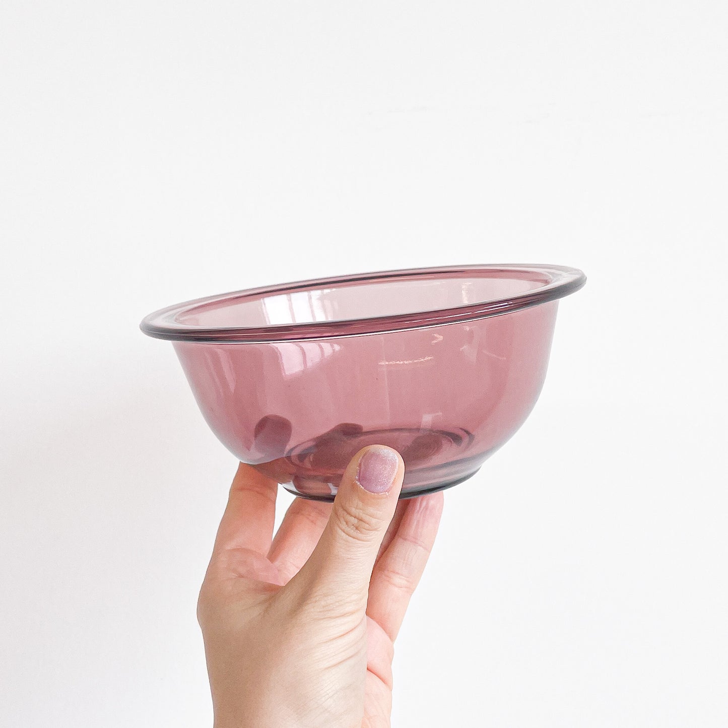 Small purple Pyrex mixing bowl