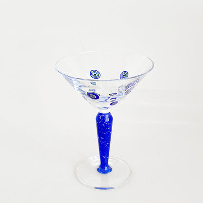 Blue millefiori martini glasses