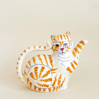 Ginger cat teapot