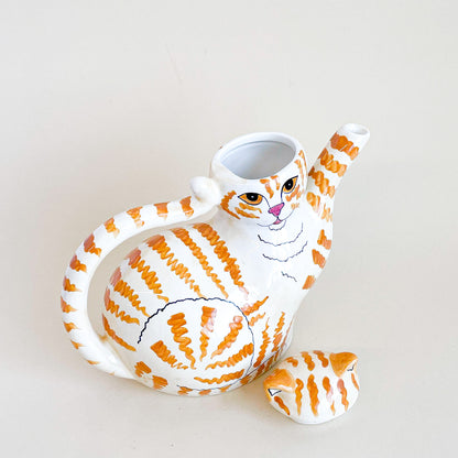 Ginger cat teapot