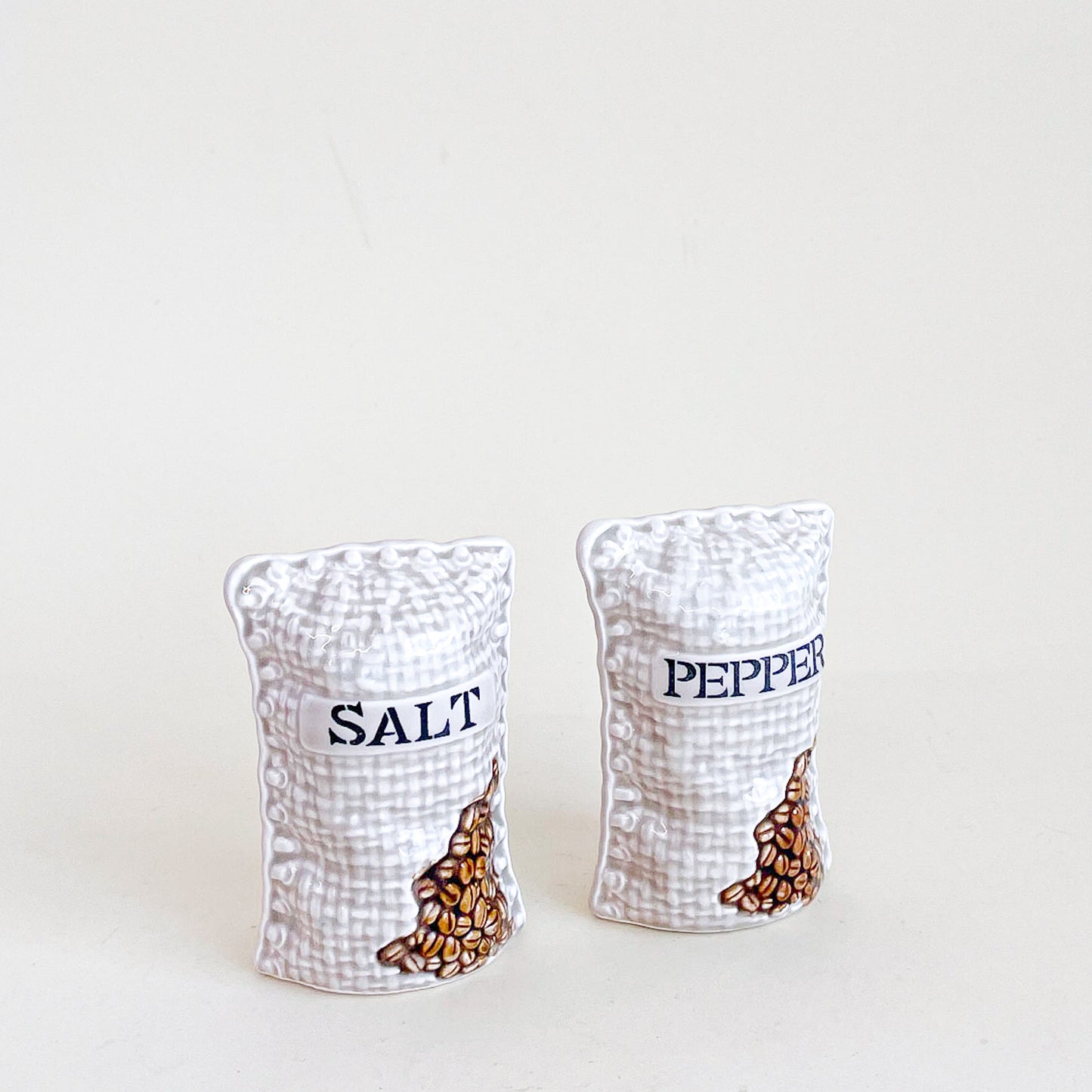 Coffee bags salt pepper shakers