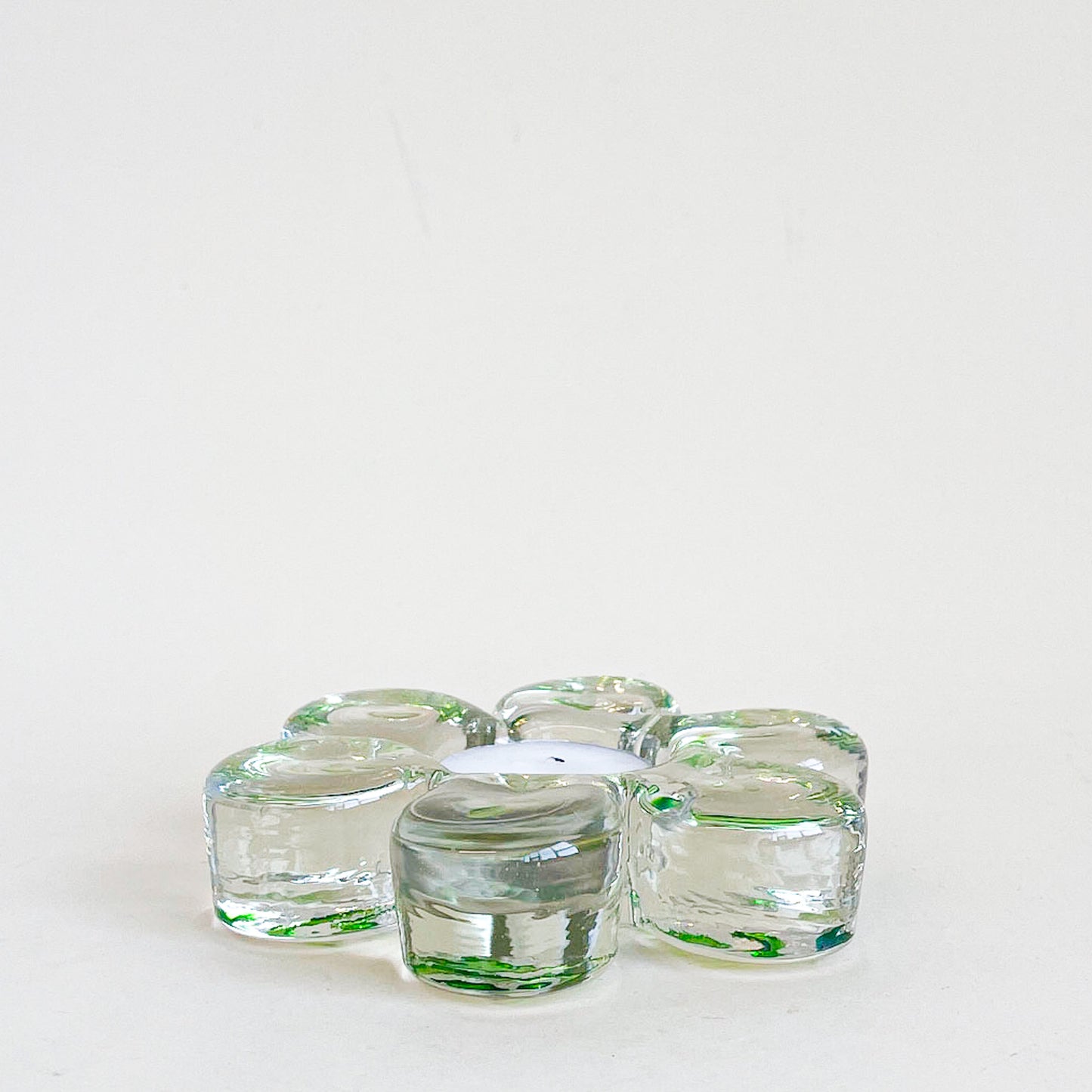 Glass flower candle holder