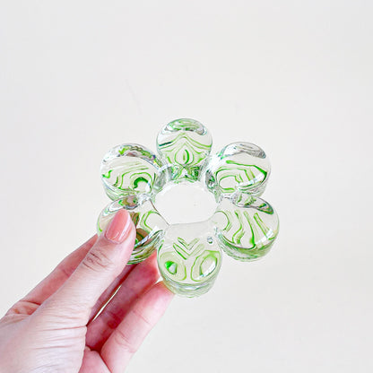 Glass flower candle holder