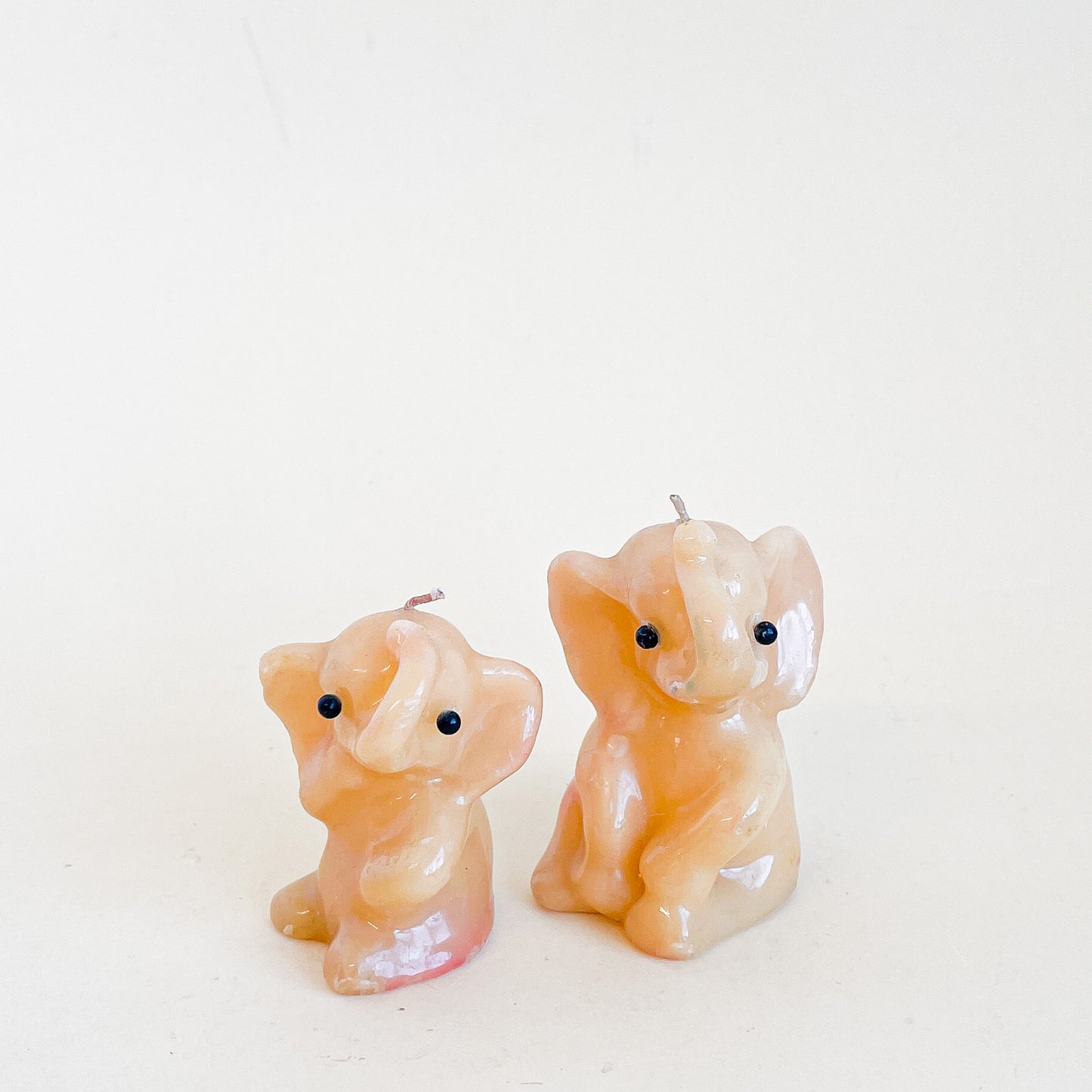 Small elephant candles duo