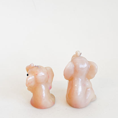 Small elephant candles duo