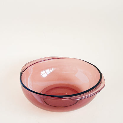 Pyrex cranberry glass cocotte