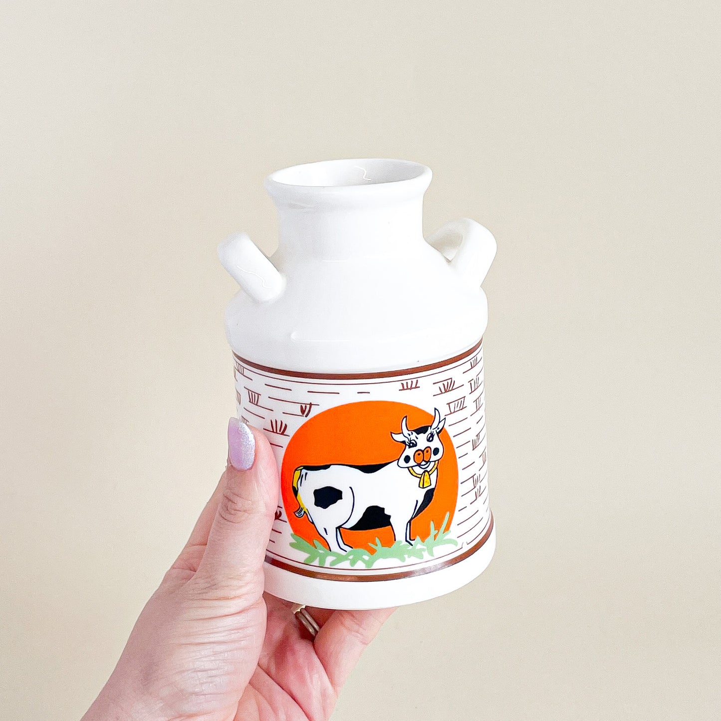 Orange cow jug