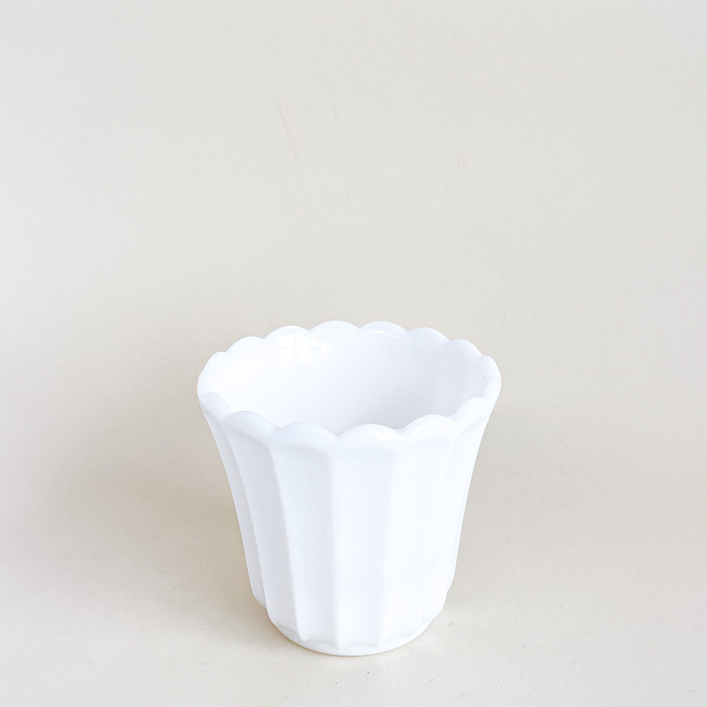 Small milk glass planter