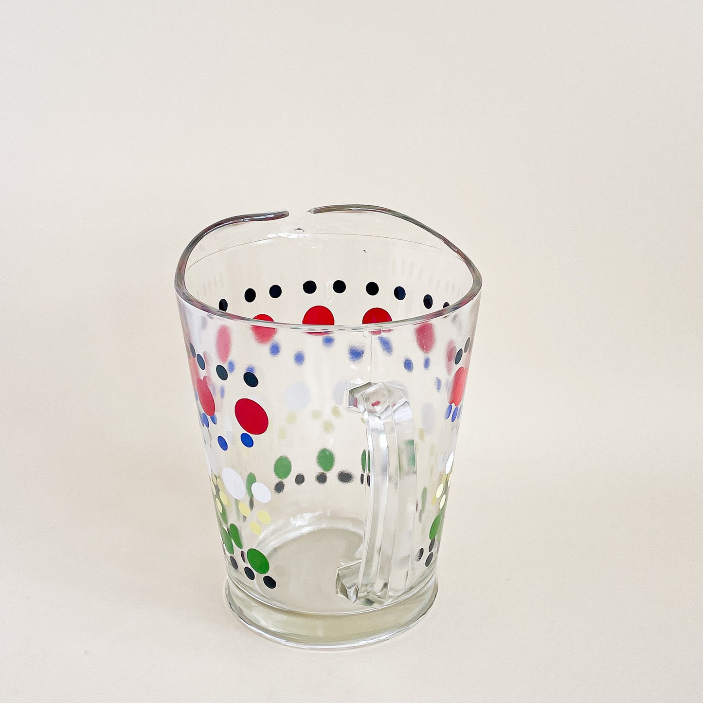 Mid Century Hazel Atlas Polka Dot Glass Pitcher