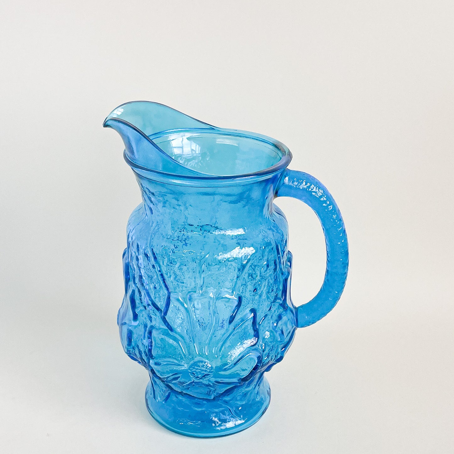 Anchor Hocking Turquoise Glass Pitcher