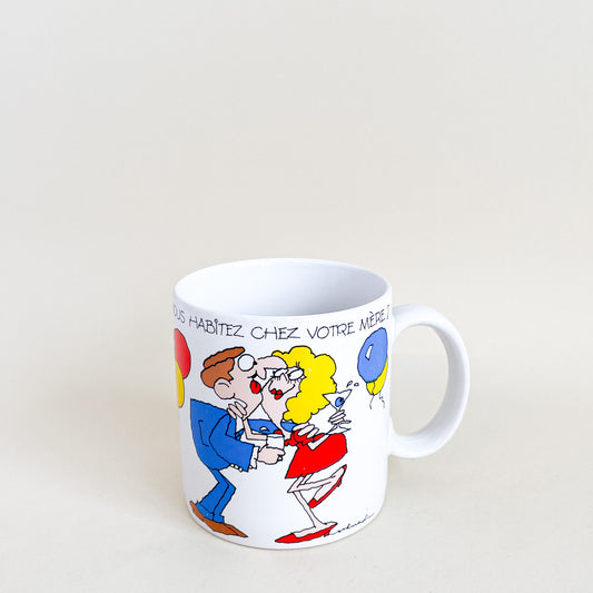 Do you live with your mother? mug