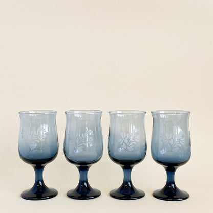 Pfaltzgraff blue footed glasses