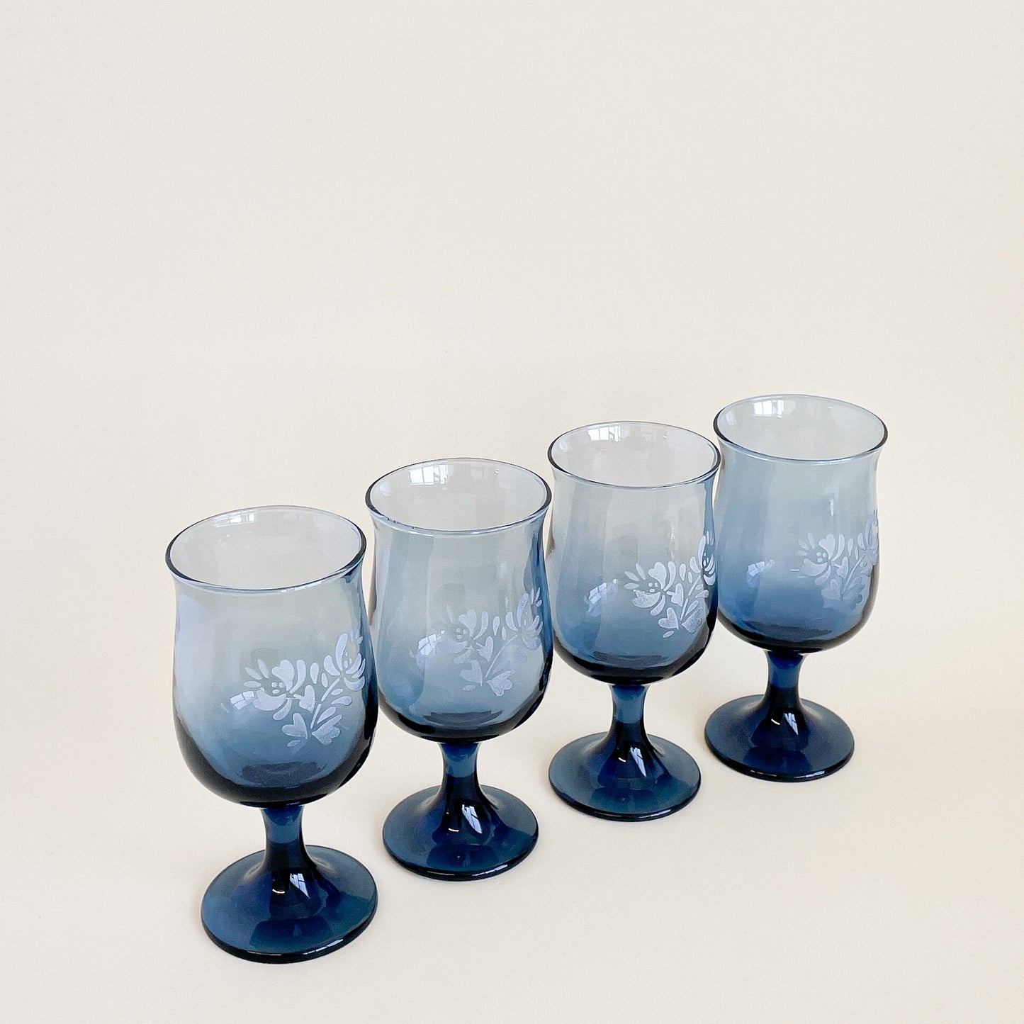 Pfaltzgraff blue footed glasses