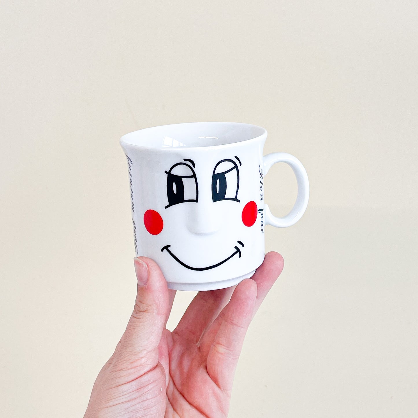 Good morning face mug