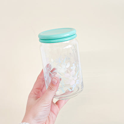 Mint flower jars duo