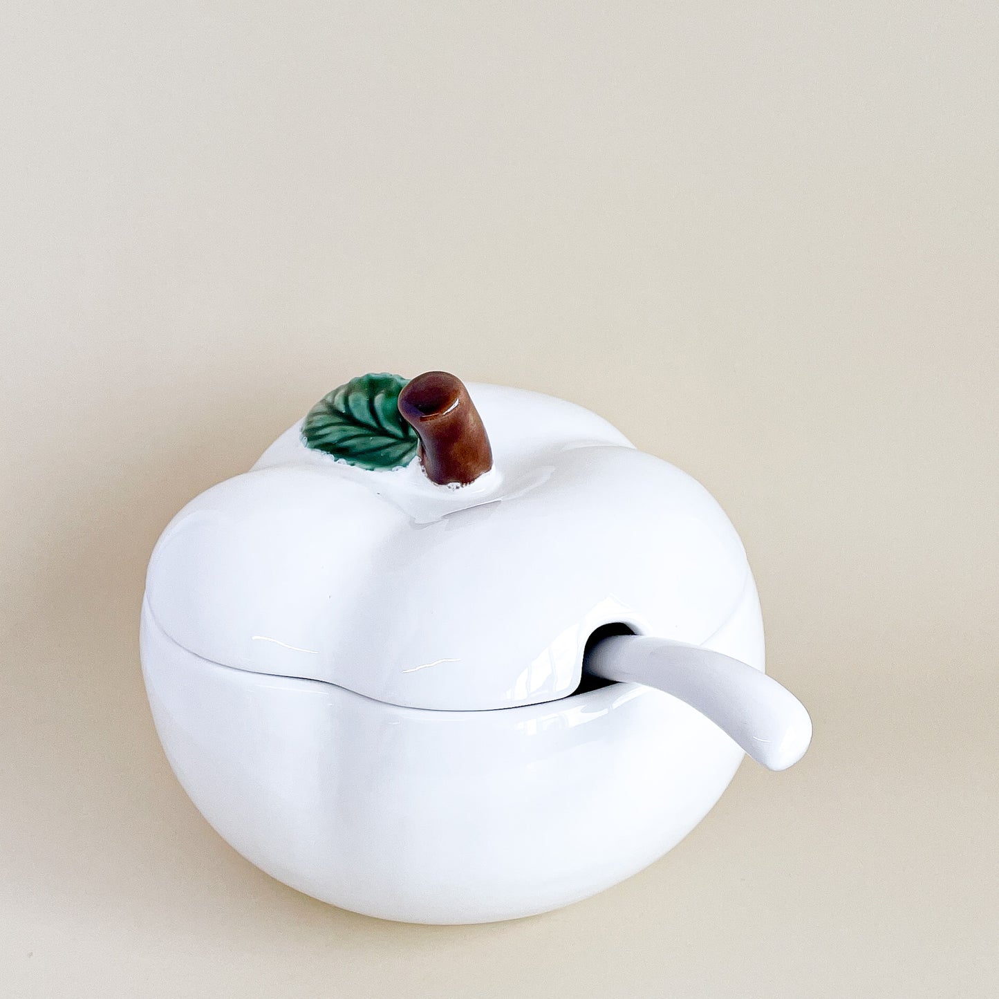 White apple soup tureen