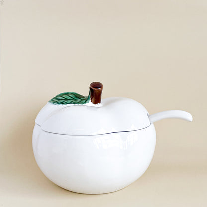 White apple soup tureen