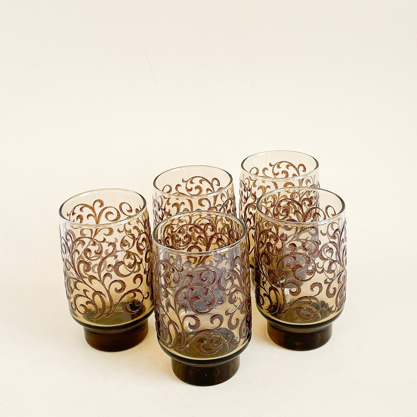 Libbey smoked swirl tumblers