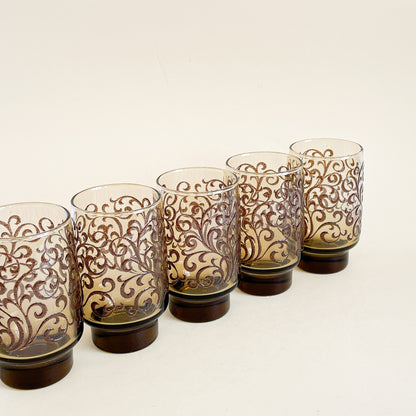 Libbey smoked swirl tumblers