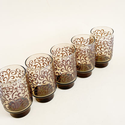 Libbey smoked swirl tumblers