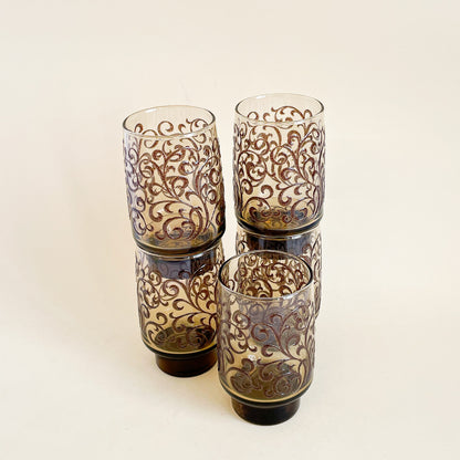 Libbey smoked swirl tumblers