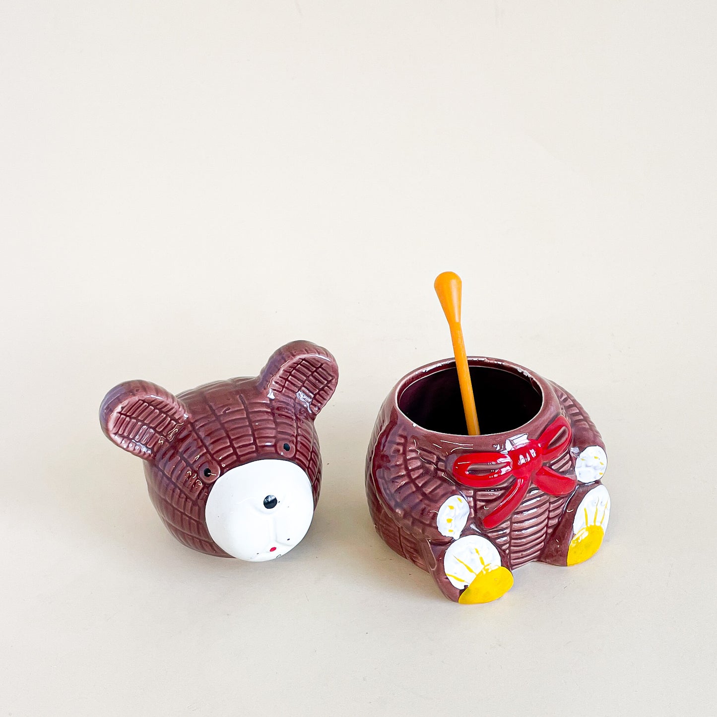 Teddy bear honey pot