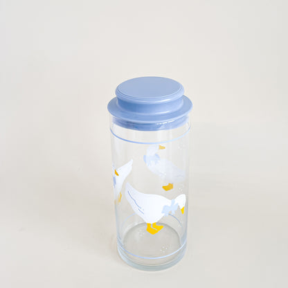 Large goose glass canister