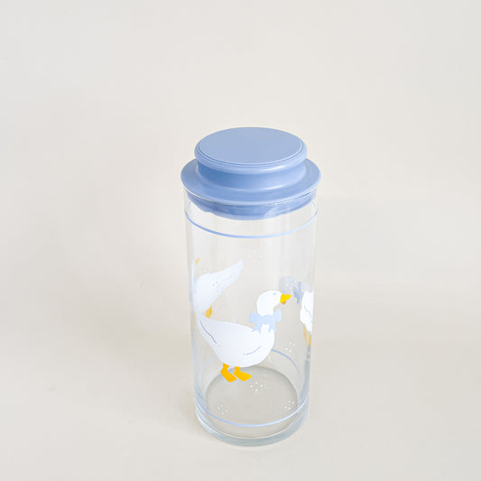 Large goose glass canister