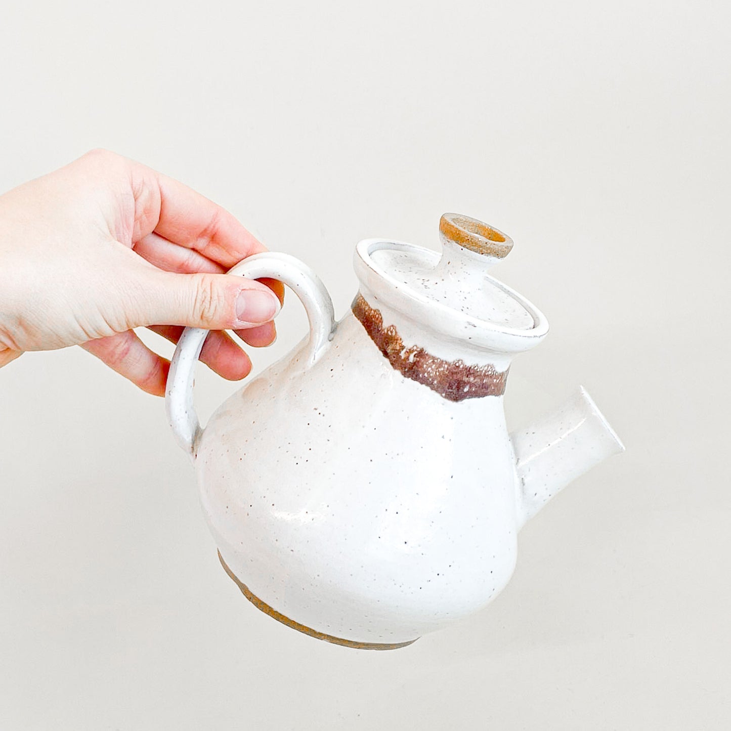 Speckled stoneware teapot