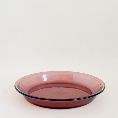 Pyrex cranberry glass pie plate