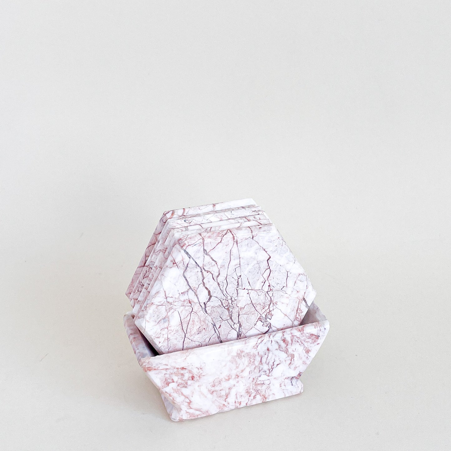 Pink marble coasters