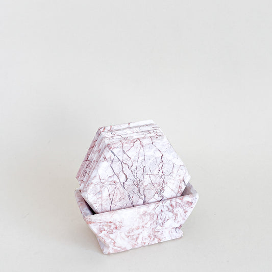 Pink marble coasters