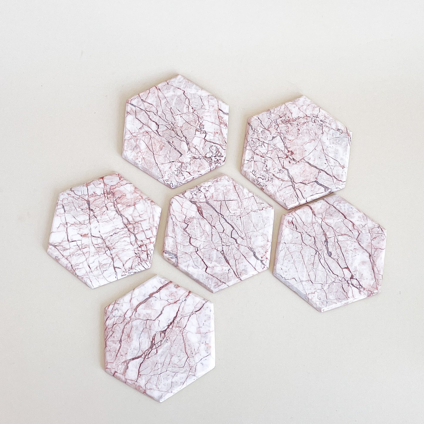 Pink marble coasters