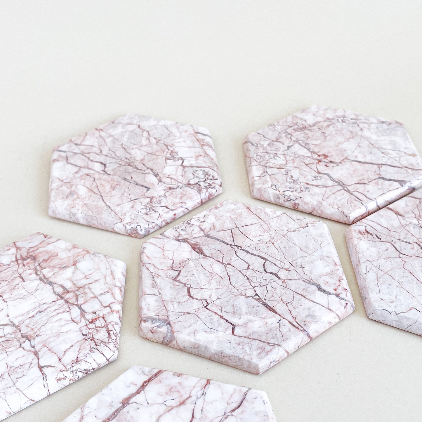 Pink marble coasters