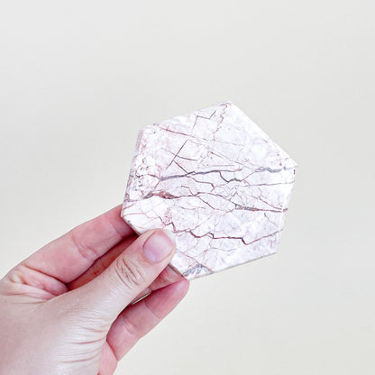 Pink marble coasters