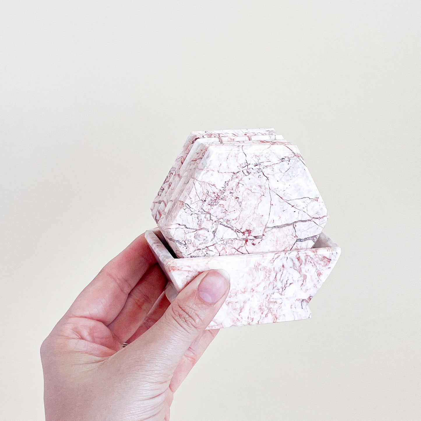 Pink marble coasters