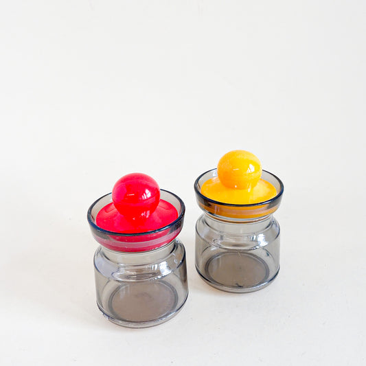 Duo petits pots en plastique fumé