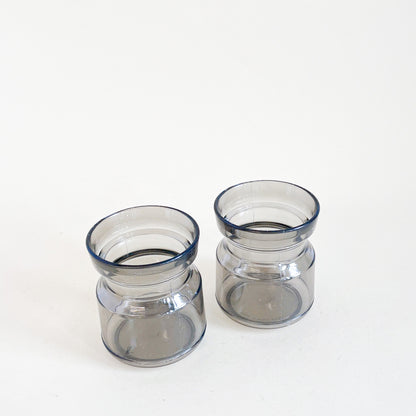 Duo petits pots en plastique fumé