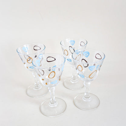  Federal Glass 1950s Amoeba stem glassware