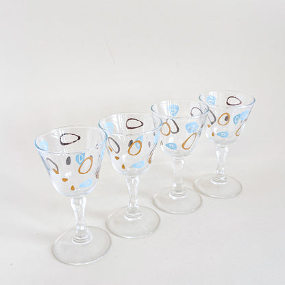  Federal Glass 1950s Amoeba stem glassware