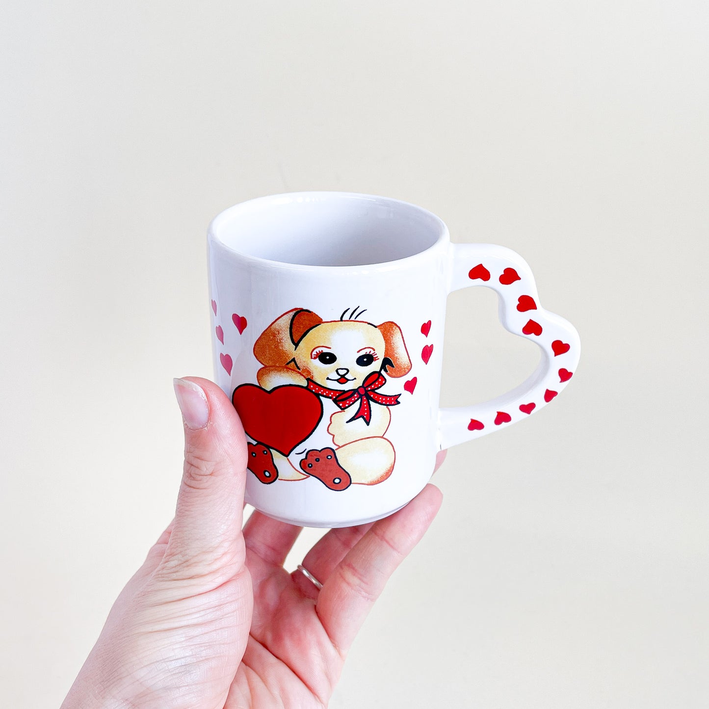 Bunny and hearts mug