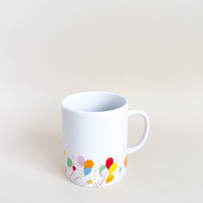 Party balloons mug