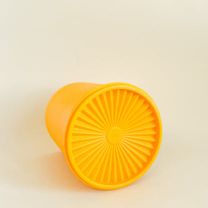 Mustard yellow Tupperware Servalier container