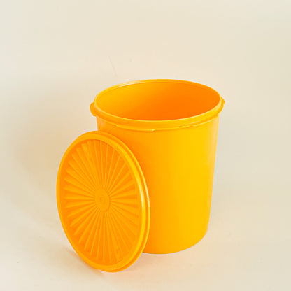 Mustard yellow Tupperware Servalier container