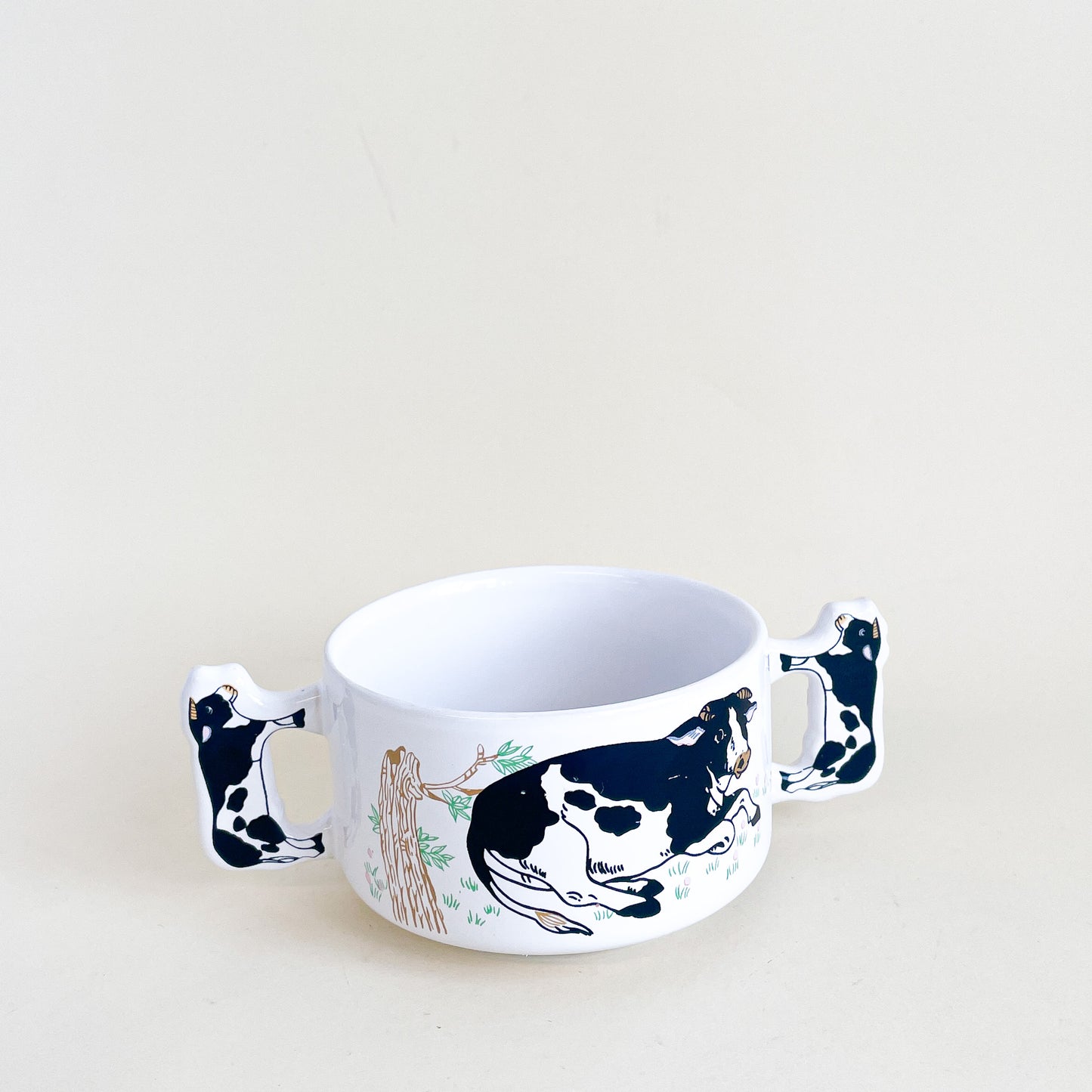 Double handles large cow mug